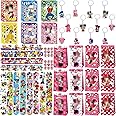 Sidesea Party Bag Fillers for Kids, 66PCS Kids' Party Favours 16 Stickers 12 Paper Party Bags 12 Keyrings 12 Snap Bands for Kids Party Childrens Party Bag Fillers Stocking Fillers for Boys Girls