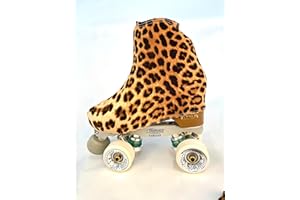 GENÉRICO CRLSPORT Cubre patín para niña y Mujer, Funda PatinSkate, Professional Skating, Patinaje Hielo,artístico o en línea. 120 Densidad. Talla Universal Adulto y niños.Estampada Animal Print. Leopardo