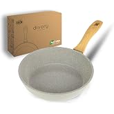 DIVORY Ceramic Frying Pan 24 cm &ndash; for Induction Hob &ndash; PFAS and PTFE Free with Coating &ndash; Oven and Dishwasher Safe (Natura, 24