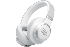 ‎JBL JBL Live 770 NC Bezprzewodowe Słuchawki Nauszne z Adaptacyjną Redukcją Hałasu, Bluetooth 5.3, Mikrofonem, do 65 godzin Pracy na Baterii, Sterowaniem Głosowym, Białe
