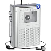 Bluetooth Vericili Taşınabilir Kaset &Ccedil;alar Kaydedici, AM FM Walkman Kaset &Ccedil;alar Kulaklık Jakı ve B&uuml;y&uuml;k Hoparl&ouml;rl&uuml;, Mikrofon J