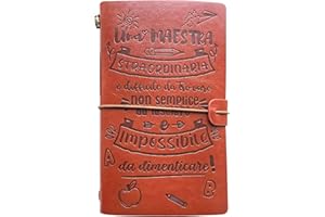 OMNIQI Regalo Maestra, Regalo Maestre Fine Anno,Idee Regalo Insegnanti Quaderno In Pelle, Idee Regalo Maestra Natale, Regali Maestre Fine Anno, Grazie Maestra Maestro