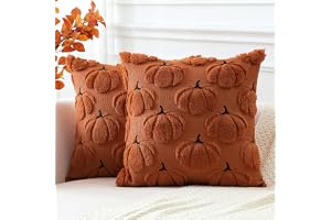 Artscope höst söta pumpor kuddöverdrag 50 x 50 cm set med 2 dekorativa höst mjuka plysch kort ull sammet kuddfodral för soffa bäddsoffa vardagsrum bondgård tacksägelse dekor rost