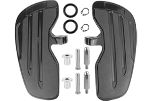 FYEARFLY Longzhou Pedane in Alluminio Pedane Pilota Anteriori Pedane Adatte per Indian Scout/Sixty/Bobber 2015-2021(Nero Pieno)