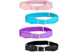 Tatuo 4 Piezas de Cinturón Elástico Ajustable de Niños con Cierre de Cuero para Niñas y Niños, Colores Variados