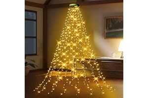 Luci Albero di Natale, GYLEFY 3M*16 Rami 480 LED Esterno Impermeabile, Stringa Ghirlanda ad Anelli, Decorazioni Natalizie -Bianco Caldo