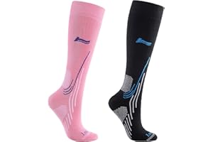 Laulax Ladies 2 Pairs Merino Wool Winter Ski Socks, Size