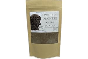 AYOMIN- Poudre de Chébé Pemium- 100% Naturel - Authentique - 60g - Stimulation de la croissance des cheveux - Prévention de la casse et des pointes fourchues - Nourrit et fait briller les cheveux