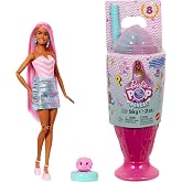 Barbie Pop Reveal Serisi bebek ve aksesuar seti, Atıştırmalık Serisi, Lolipop D&uuml;şk&uuml;n&uuml; Şeker Kız ve evcil hayvanı, renk değişi