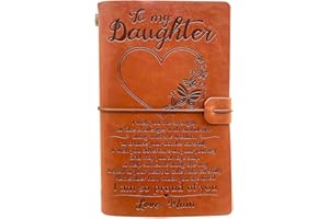 OMNIQI Leather Journals, Daughter Christmas Birthday Gifts from Mum, Diary Journal 18th Birthday Gifts for Girls, Personalised Travel Journal Notebook Graduation Gift for Daughter