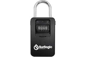 SURF LOGIC Surflogic Key Lock Candado, Unisex-Adulto, Premium/Black (Negro), Talla Única