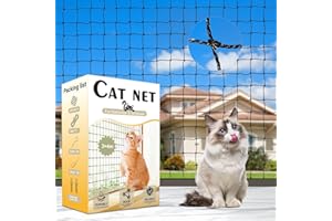 Holilo Red para Gatos, 3x4m Malla para Gatos, Malla Protectora Balcon Incluye Set de Fijación, Resistente a la Intemperie y a los Rayos UV para Balcones, Ventanas, Tragaluces