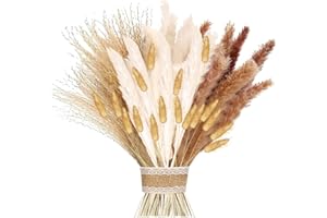 VVHIPPO Pampas Séchées Decoration, 41 PCS Fleurs Séchées de 42-45 cm, Bouquet de Fleurs Séchées, Herbe de La Pampa Séchées, Décoration de Vases de Fleurs Séchées pour Boho Mariage, Chambre, Anniversaire