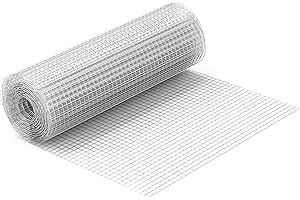 Wiltec Grillage à Mailles - 1 m x 10 m/Épaisseur Fil 0,75 mm/Maille 19 x 19 mm - en Acier galvanisé - Grille métallique pour Volière Clapier Clôture Jardin Sylviculture Agriculture
