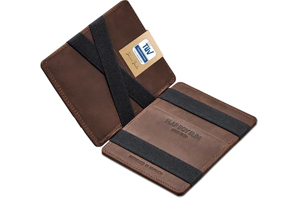 Jaimie Jacobs ® Magic Wallet Flap Boy Slim, l'Original, Portefeuille Magique pour Homme, Cuir Vache Italien, Porte Monnaie Mince, RFID Blocage, Porte Billet
