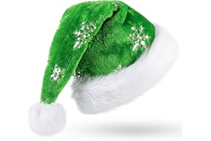 CITÉTOILE Santa Hat Sequin Christmas Hat for Adult, Xmas Party Christmas Home Decor, Large Father Christmas Hat, Luxury Christmas Santa Hat For Women And Men