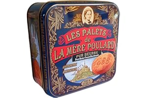 LA MERE POULARD La Mère Poulard Les Palets Pur Beurre 250g (16 Stück) Schmuckdose | Metalldose | Geschenkdose