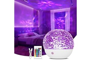 Fokky Galaxy Projector Night Light, 16 Colors Ocean Wave Projectors, Sensory Lights Ocean Lamp with Remote Control, Star Night Light Projector for Party/Gaming Room/Bedroom