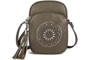 GLITZALL Cross Body Bag, Small Shoulder Bags with Multi Pocket, Tassel Satchel Purse Hollow out, Ladies Phone Bags Fashion