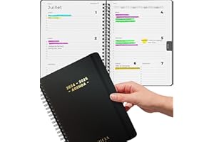 MILULA STUDIOS Agenda 2025 - Agenda 2025 Semainier A5 au Design Simple - Planner 2024/2025 qui Inspire la Productivité