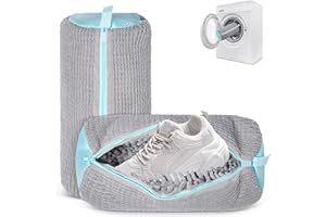 DONKEN 2er Schuhwaschbeutel Waschmaschine, Waschbeutel Schuhe mit Reißverschluss, Wiederverwendbarer Schuhbeutel Wäschenetze für Waschmaschine (Grau-2 Stück)