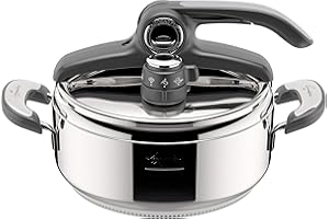 Lagostina Novia Vitamin Lagoeasy'UP Autocuiseur 3,5 L en Acier Inoxydable 18/10 Ø 22 cm, Casserole Induction et Gaz, Couvercle intelligent et Ouverture Facile, avec Panier, Ecodose, Livre de Recettes
