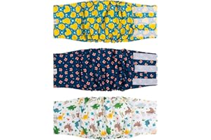 CuteBone Owijka na brzuch męski pies zmywalne pieluchy dla szczeniąt wielokrotnego użytku Pieluchy dla pieska XLarge 3 szt. w opakowaniu DM02XL