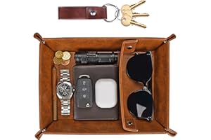 Funistree Bedside Organiser Gifts for Men, Office Desk Storage Valet Tray Mens Gifts Ideas for Friends, Nightstand Organiser Tray For Keys, Jewellery, Men's Accessories