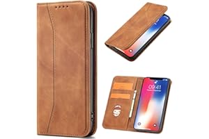 OKZone Kompatibel mit Oppo Realme C21 / C20 Hülle, Magnet Leder Tasche Handyhülle, Kartenfächer Oppo Realme C21 / C20 Schutzhülle, [Premium PU Leder] Flip Klappbare Magnetische Standfunktion (Khaki)