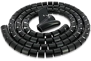 FLEXOWIRE Gaine Spirale pour Cable Electrique 25 mm x 2m – Cable Management qualité Premium – Goulotte Passe Cable, Gaine tressée, Cable Protection, Gaine Electrique Tresse, Passe Cable Bureau