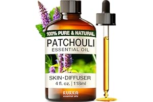 KUKKA ESSENTIAL OILS Kukka Patchouli Essential Oil for Skin & Diffuser - 118ml - 100% Pure Natural Patchouli Oil, Captivating Scent for Body Perfumes, Aromatherapy & Soap Making Scent DIY