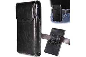 INGIDO Handy Gürteltasche für Galaxy S25 Ultra S24 Ultra S23 Ultra S22 Ultra 5G Note 20 Ultra 5G Note 10+ Plus 5G, Premium Leder Tasche mit Gürtelclip Gürtel Halterung, Schwarz - XL