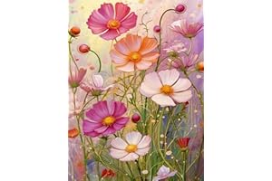 askkqtx Malen Nach Zahlen Erwachsene Daisy,Blumen DIY Paint by Numbers Adult Handgemalt Ölgemälde Kit für Anfänger Kinder und Erwachsene Ohne Rahmen Als Geschenk Home Wand Dekor Flowers 30X40 CM