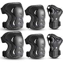 Wrist Roller Rollerblade Skategear Junior 3 Pack Protective Gear, Knee Pads, Elbow Pads And Wrist Guards, Multi Sport Protection,Youth, Black Balance Pad