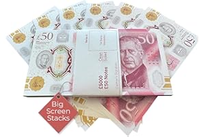 BIG SCREEN STACKS | Prop Money for Films and TV - 100 Notes of New King Charles £50 | Fake Money for Content Creation | Realistic UK Money £5000 | Fake Pounds for Movies and content creation