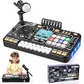 Console DJ Mixeur DJ pour enfants de 3 à 9 ans, contrôleur DJ Mixer Instruments de musique avec microphone 100+ effets sonores, cadeau jouet pour débutants DJ garçons filles 3-9 ans