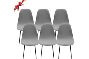 Jaotto Housse de Chaise Scandinave Lot de 6, Housse de Chaise de Salle à Manger Scandinaves Extensible,Jacquard Diagonal Couverture de Chaise Élastique Universel pour Décoration de Maison,Gris Pâle