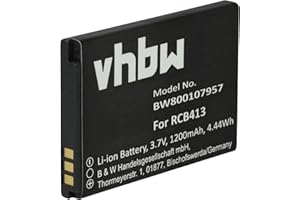 vhbw Battery Compatible with Doro Primo 413 Mobile Phone Smartphone (1200 mAh, 3.7 V, Li-Ion)