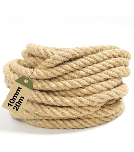 Natürliche Jute-Schnur 50 M, 10 Mm Dick – Robustes Hanfseil Für Basteln, Garten & Deko