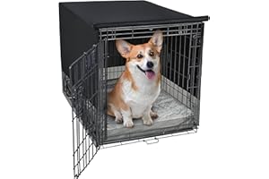 Explore Land Breathable Dog Crate Cover - 4 Sides Mesh Ventilation, Basic Pet Kennel Cover, All Sides Open, Universal Fit for 1 2 3 Doors 30 inches Wire Dog Crate (Black)