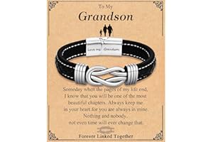 TEVOP Gifts for Men Boys, Engraved Leather Bracelet Gifts for Son Grandson Husband Boyfriend, Birthday Christmas Graduation Valentines Gifts for Men, Fathers Day Presents for Dad Grandad