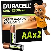 Duracell Rechargeable AA Pen Battery (Pack of 2), 2500 mAh NiMH, Our Precharged, Rechargeable battery