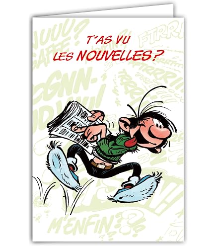Gaston Lagaffe Geburtstagskarte – Motiv 'Ein Jahr älter' Mit Katze In Hängematte