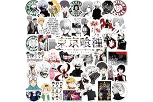 JCKEL 50 sztuk naklejek Tokyo Ghoul, Anime Tokyo Ghoul Stickers na laptopa, telefon, butelki z wodą, do samochodu, motocykla, roweru, dekoracja "zrób to sam"