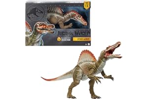​Mattel Jurassic World Hammond Collection Action Figure, Jurassic Park 3 Spinosaurus, Extra Large Carnivore Dinosaur Toy, Posable Tongue & Wired Tail, JCH09, Orange - Espinosaurio