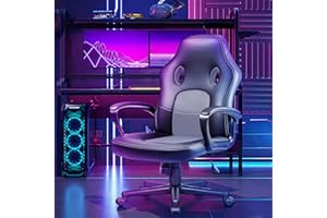Homall Comfy Gaming Chair, Breathable Computer Chair with Lumbar Support, High Back Office Height Adjustable Reclining Chair, PU Leather Gamer Chair, Study Work (Gray)