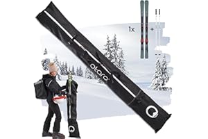 Otaro Housse de Ski pour 1 Paire & Housse à Ski pour 2 Paires | Sac de Skis à Longueur réglable, Hydrofuge et résistant à l'eau, Fermetures éclair Robustes