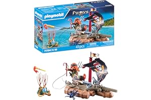 PLAYMOBIL | Pirati | Zattera dei pirati | Giocattolo Pirata | Personaggio Pirata | Giocattoli per bambini dai 4 anni in su | 71794