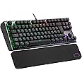Cooler Master CK530 V2 Tenkeyless Mechanical Gaming Keyboard - Per-Key RGB Backlighting, On-the-Fly Controls, Aluminium Top Plate and Wrist Rest Included - UK Layout / Red Switches