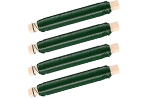 YITYDAMAI 4 Rouleaux x 40m Fil de Fer Fleuriste, Fil de Fer Vert Galvanisé, Fil de Fleurs pour Compositions, Fil de Jardinage pour Fixer Plantes et Fleurs DIY Fil de Fer Souple Loisir Creatif (Total 160 m)